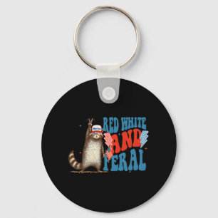 Porte-clés Rouge Blanc Et Feral Funky Trump Raccoon 4 Juil