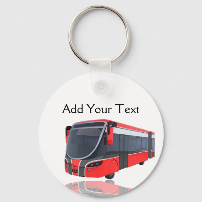 Porte-clés Rouge blanc et noir bus sur blanc (Recto)