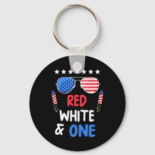 Porte-clés Rouge Blanc Et Un 1Er Anniversaire 4 juillet Indep