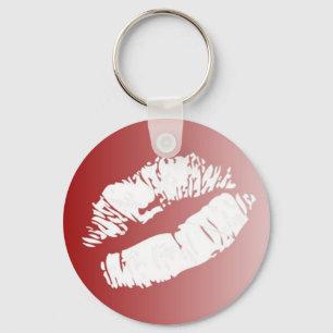 Porte-clés Rouge blanc fondu lèvres smooch baiser porte - clé