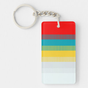 Porte-clés Rouge Bleu Jaune Blanc Gris mignon Chic rayures un