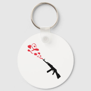 Porte-clés Rouge d'amour de mitrailleuse