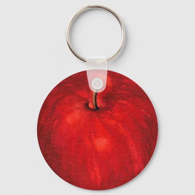 Porte-clés 'Rouge délicieuse aquarelle Apple (Recto)