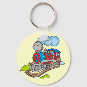 Porte-clés Rouge et T-shirts et cadeaux bleus de train