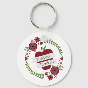 Porte-clés Rouge floral Apple de guirlande de professeur
