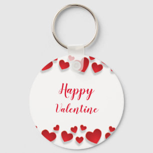 Porte-clés Rouge mignon Joyeux Valentine Love Hearts 