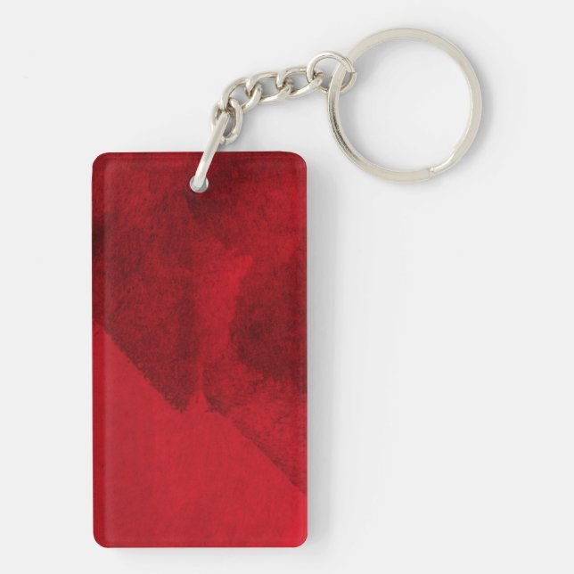Porte-clés Rouge noir amour abstrait peinture moderne art (Dos)