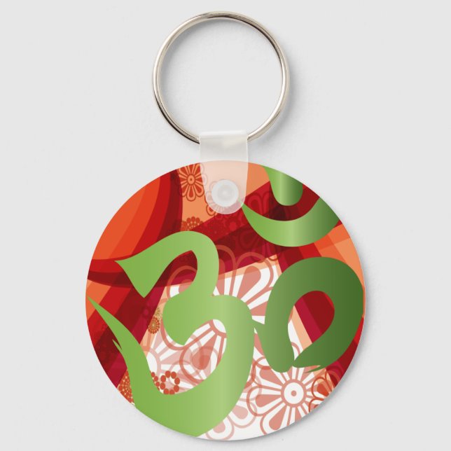 Porte-clés Rouge-Orange-Bg_Vert-Om (Recto)