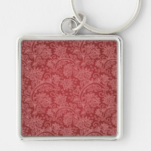 Porte-clés Rouge Paisley Damassé Designer Floral Vintage Clas