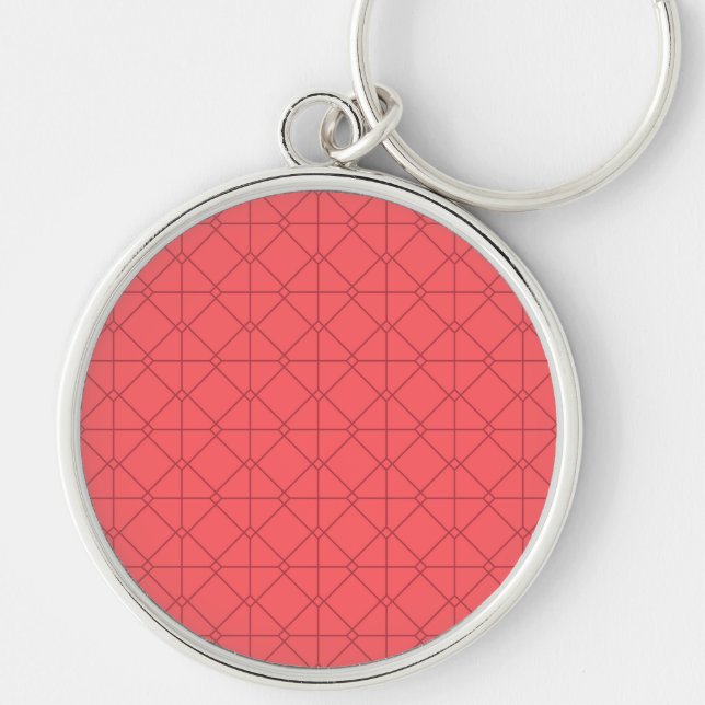 Porte-clés Rouge pastel, cool, tendance, illustration décorat (Devant)