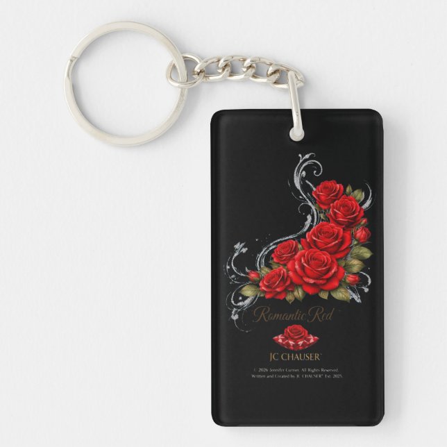 Porte-clés rouge romantique (Devant)