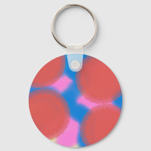 Porte-clés rouge rose et bleu 56789 art abstrait