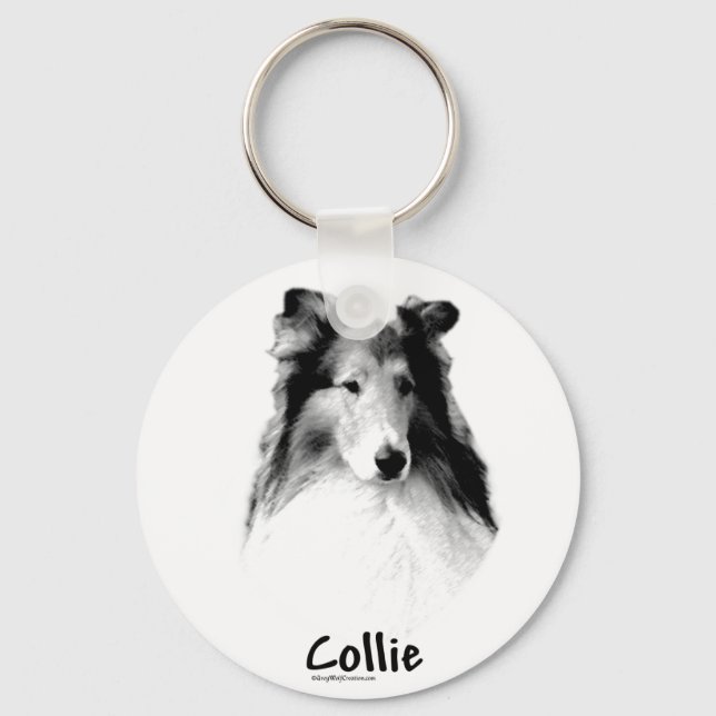 Porte-clés Rough Collie Porte - clé de charbon (Recto)