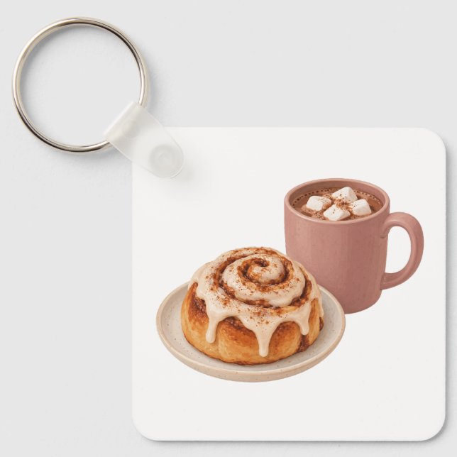 Porte-clés Roulé à la cannelle et cacao (Recto)