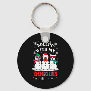 Porte-clés Roule Noël avec mes toutous Cadeau drôle amateur