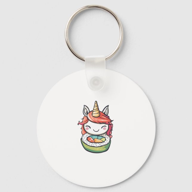 Porte-clés Rouleau de Sushi Licorne (1) (Recto)