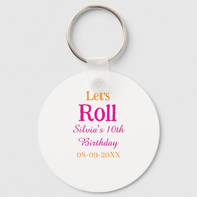 Porte-clés Roulons heureux 10e anniversaire ajouter nom retro (Recto)