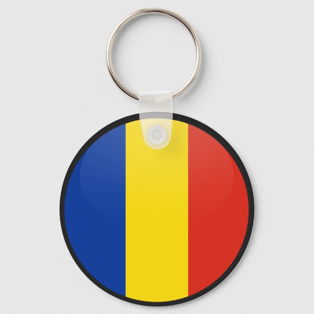 Porte-clés Roumanie qualité Cercle de drapeau (Recto)