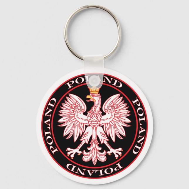 Porte-clés Round Red Polish Eagle (Recto)