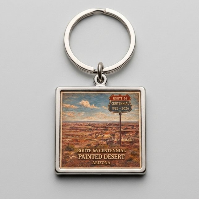 Porte-clés Route 66 Centenaire Souvenir du désert peint (Créateur téléchargé)