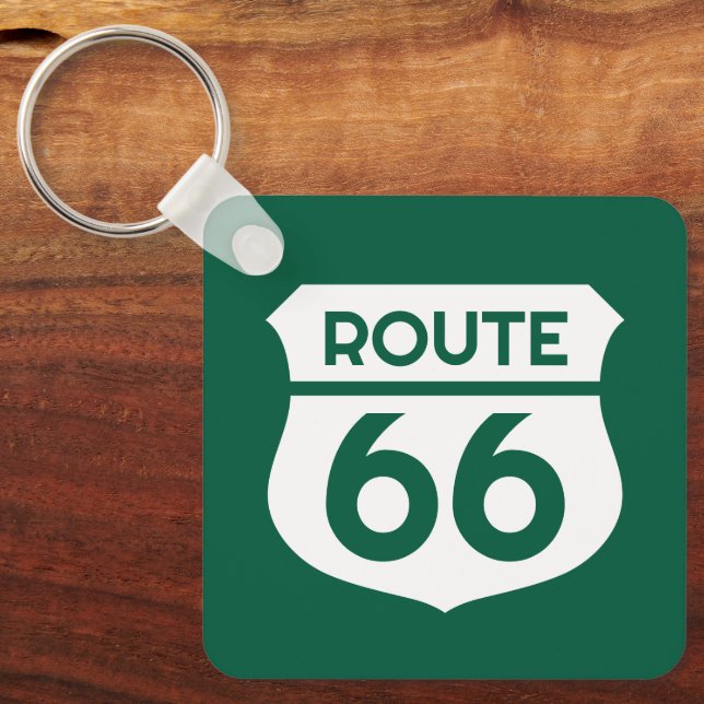 Porte-clés Route 66 panneau routier d'état logo personnalisé  (Recto)