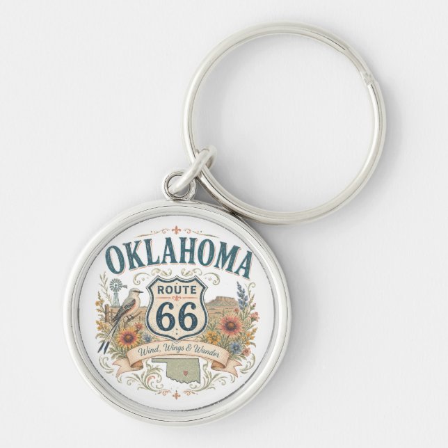 Porte-clés Route des fleurs sauvages de l'Oklahoma, souvenir (Devant)