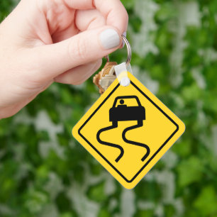 Porte-clés Route glissante quand il fait froid