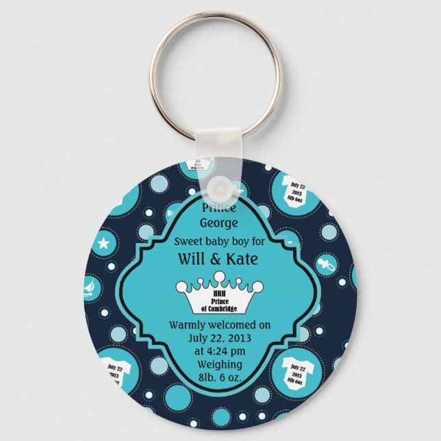 Porte-clés Royal Baby Boy pour William et Catherine 2013 (Recto)