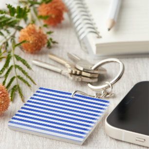 Porte-clés Royal Blue Combination Stripes par Shirley Taylor