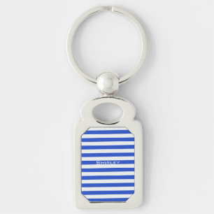Porte-clés Royal Blue Combination Stripes par Shirley Taylor