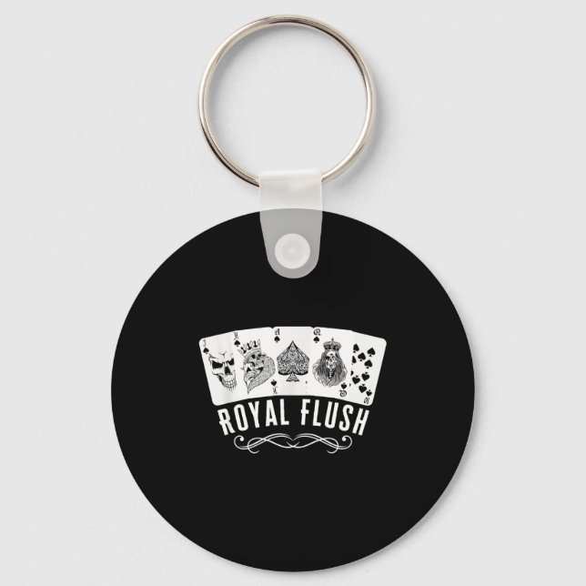 Porte-clés Royal Spade Flush Skeleton King Queen Spades Ker G (Recto)