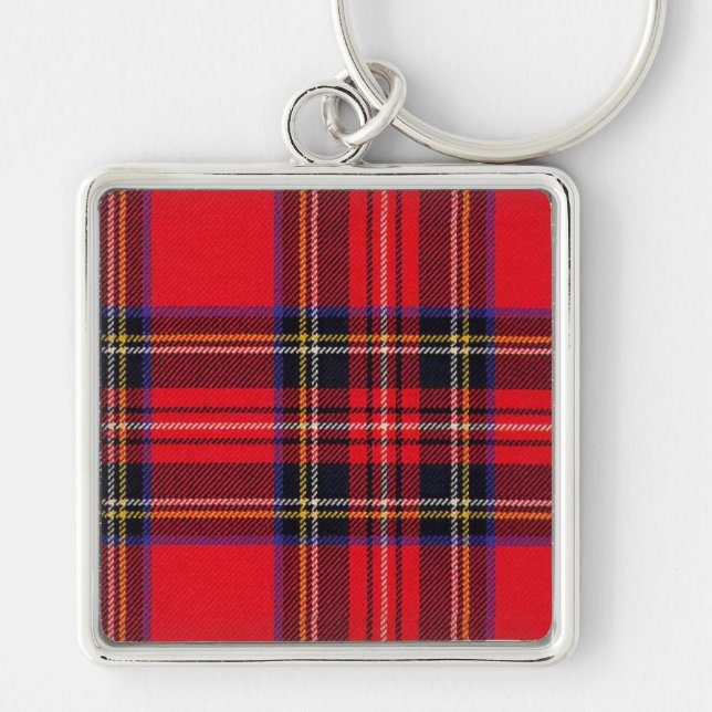 Porte-clés Royal Stewart tartan red black plaid (Devant)