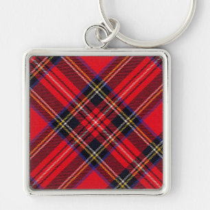 Porte-clés Royal Stewart tartan rouge noir plaid