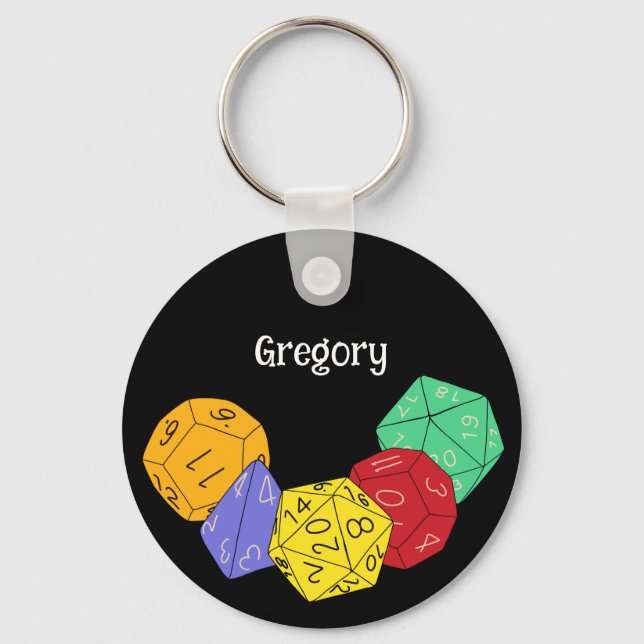 Porte-clés RPG Gaming Dice, Board, Fantasy Games Personalized (Recto)