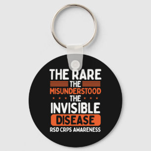 Porte-clés Rsd Crps Guerrier Orange Ribbon Maladie Invisible 