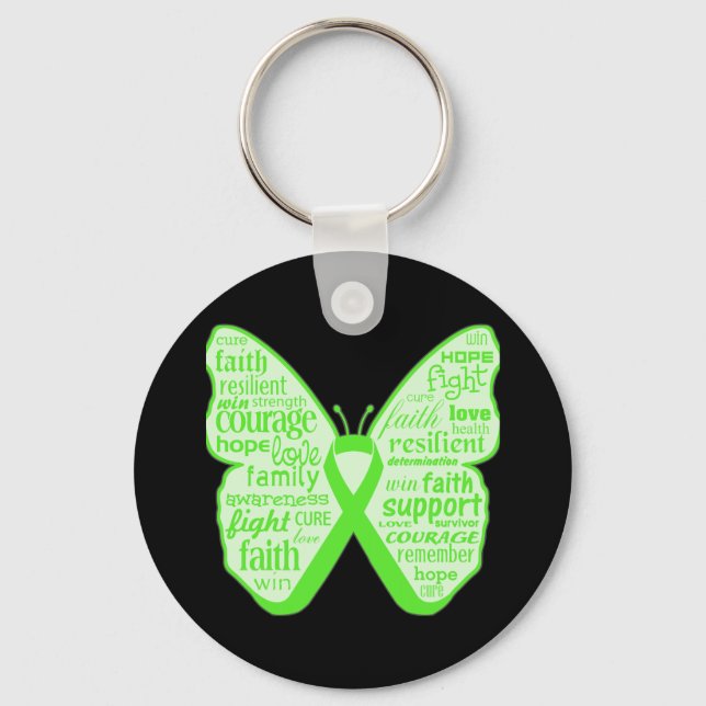 Porte-clés Ruban à papillon de sensibilisation à la santé men (Recto)