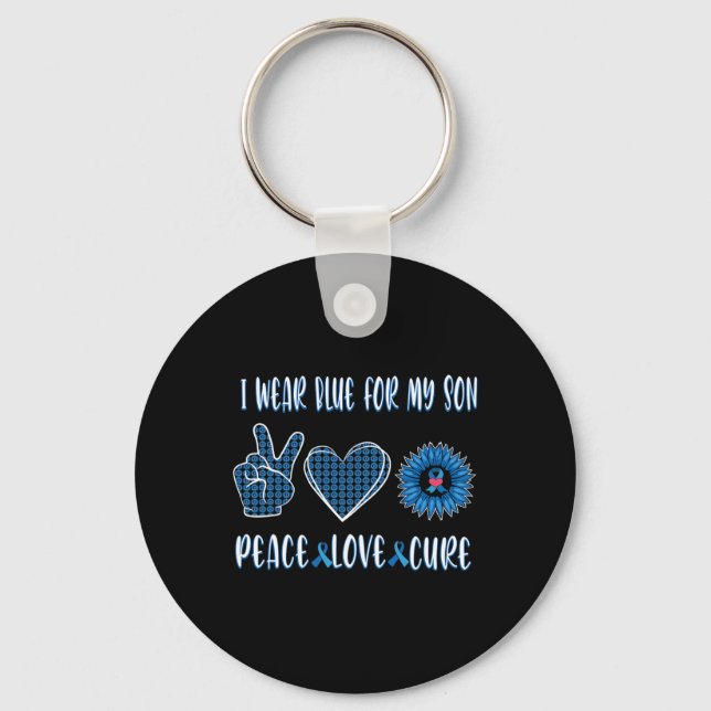 Porte-clés Ruban Bleu À Mon Fils Novembre Sensibilisation au  (Recto)