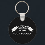 Porte-clés Ruban de bannière, nom de l'entreprise<br><div class="desc">Banner Ribbon,  Nom de l'entreprise Clé de l'anneau par le magasin Carte de visite.</div>