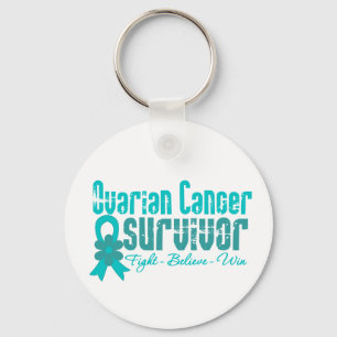 Porte-clés Ruban de fleur de survivant de Cancer ovarien