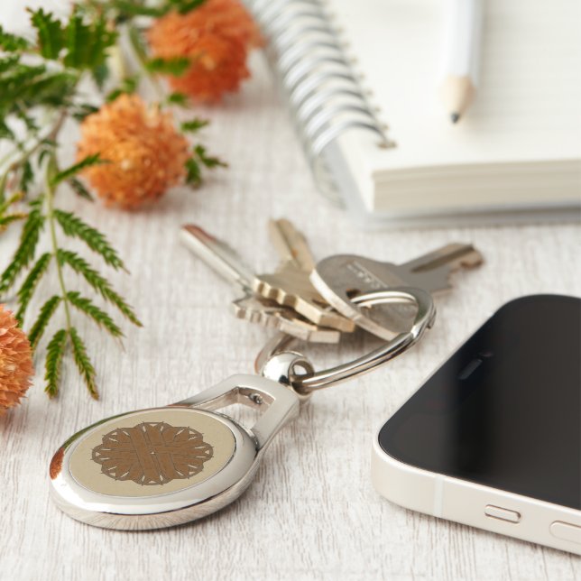 Porte-clés Ruban de fleurs Brown par Kenneth Yoncich (Côté )