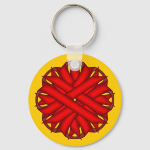 Porte-clés Ruban de fleurs rouges par Kenneth Yoncich
