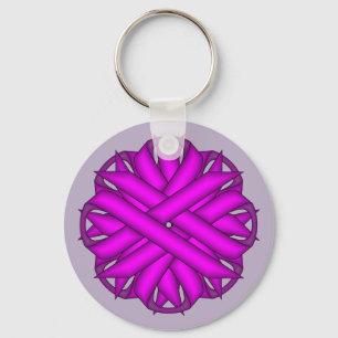 Porte-clés Ruban de fleurs violettes par Kenneth Yoncich