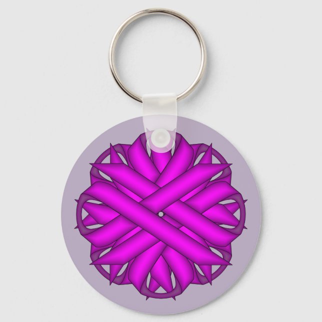 Porte-clés Ruban de fleurs violettes par Kenneth Yoncich (Recto)