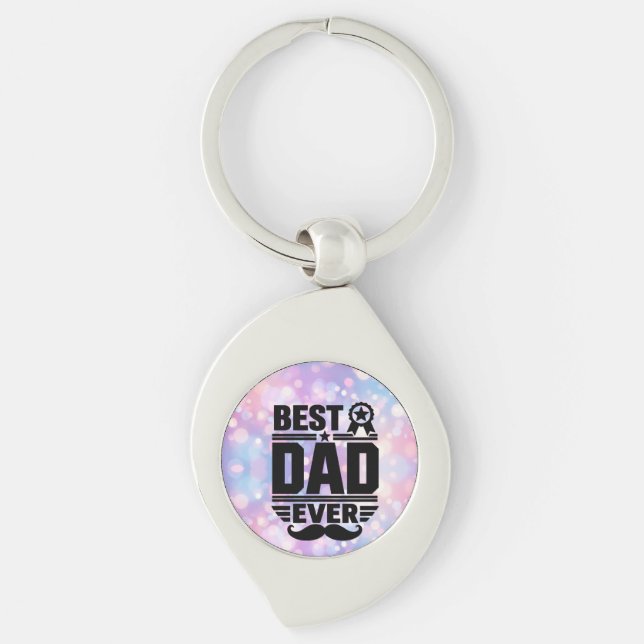 Porte-clés Ruban de récompense Meilleur Papa de tous les temp (Devant)