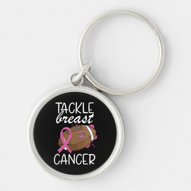 Porte-clés Ruban de sensibilisation au cancer du sein Tackle  (Devant)