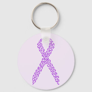 Porte-clés Ruban de sensibilisation aux pieds violets