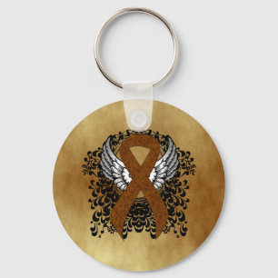 Porte-clés Ruban de sensibilisation Brown avec ailes