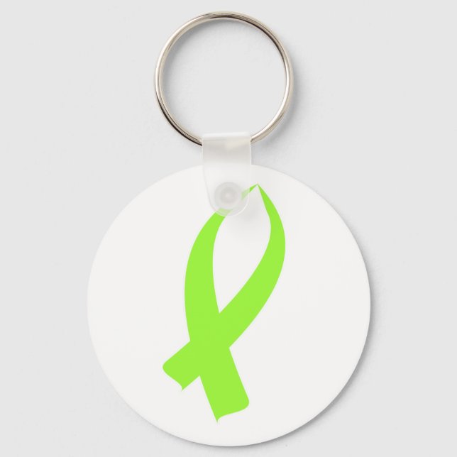 Porte-clés Ruban de sensibilisation (vert citron) (Recto)