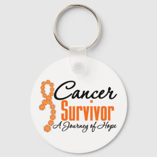Porte-clés Ruban d'orange de voyage de survivant de Cancer de