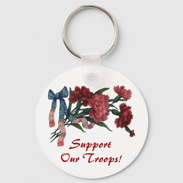 Porte-clés Ruban et fleurs patriotiques vintages (Recto)